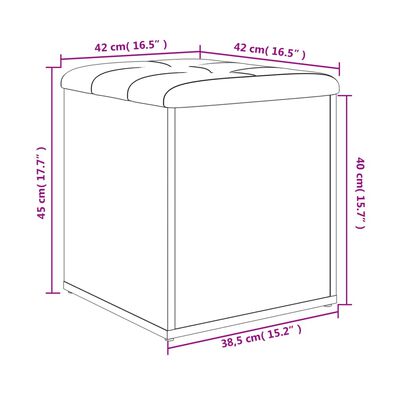 vidaXL Klupa za pohranu boja hrasta 42x42x45 cm od konstruiranog drva