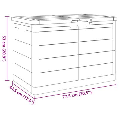 vidaXL Vanjska kutija za jastuke antracit 77,5x44,5x53 cm polipropilen