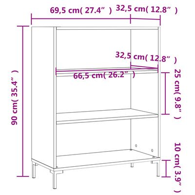 vidaXL Regal za knjige boja hrasta 69,5x32,5x90 cm konstruirano drvo