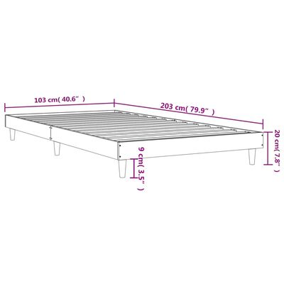 vidaXL Okvir za krevet crni 100x200 cm konstruirano drvo