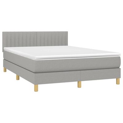 vidaXL Krevet box spring s madracem svjetlosivi 140x200 cm od tkanine