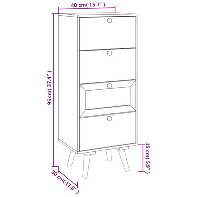 vidaXL Visoka komoda s ladicama 40 x 30 x 95 cm od konstruiranog drva