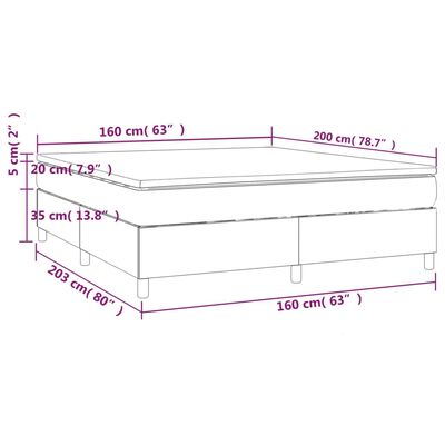 vidaXL Krevet s oprugama i madracem svjetlosivi 160x200 cm baršunasti