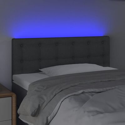 vidaXL LED uzglavlje tamnosivo 80 x 5 x 78/88 cm od tkanine