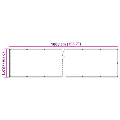 vidaXL Balkonski zaslon za privatnost antracit 1000 x 75 cm PVC