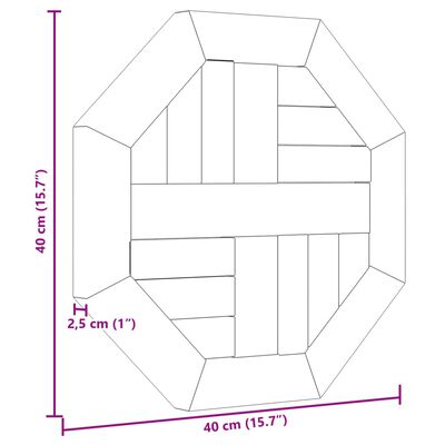 vidaXL Stolna ploča 40 x 40 x 2,5 cm osmerokutna od masivne tikovine