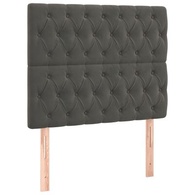 vidaXL Box spring krevet s madracem tamnosivi 100x200 cm baršunasti