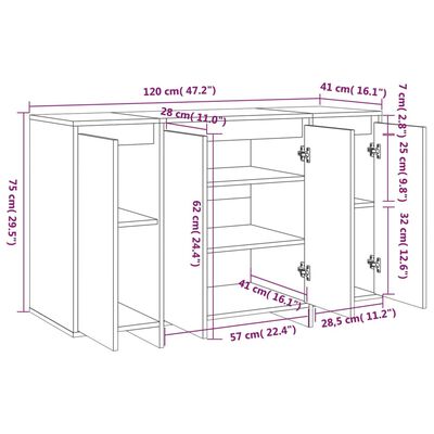 vidaXL Komoda boja hrasta sonome 120 x 41 x 75 cm konstruirano drvo