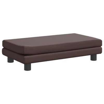 vidaXL Dječja sofa s tabureom smeđa 100 x 50 x 30 cm od umjetne kože