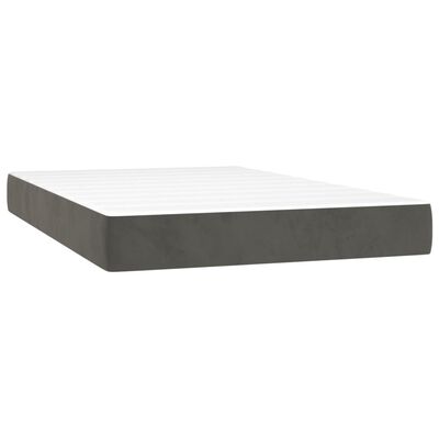 vidaXL Box spring krevet s madracem tamnosivi 120 x 200 cm baršunasti