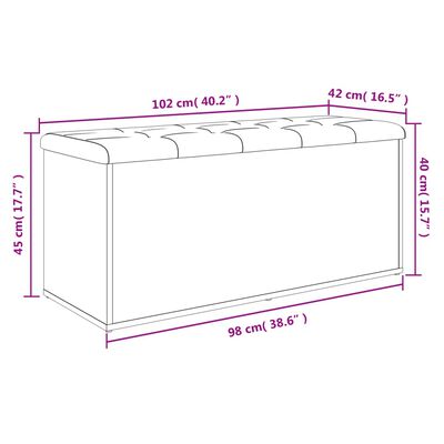 vidaXL Klupa za pohranu bijela 102 x 42 x 45 cm od konstruiranog drva