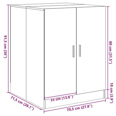 vidaXL Ormarić za perilicu rublja boja hrasta sonome 70,5x71,5x91,5 cm