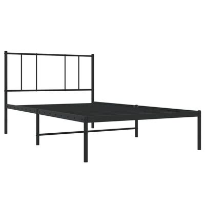 vidaXL Metalni okvir za krevet s uzglavljem crni 90x190 cm