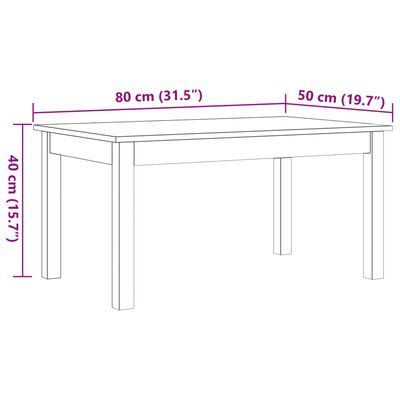 vidaXL Stolić za kavu voštano smeđi 80x50x40 cm od masivne borovine