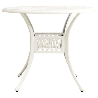 vidaXL Vrtni stol bijeli 90 x 90 x 74 cm od lijevanog aluminija