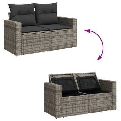 vidaXL 7-dijelni set vrtnih sofa sivi od poliratana