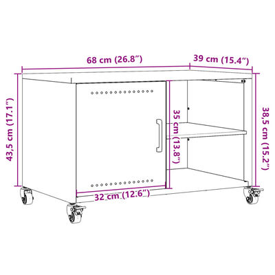 vidaXL TV ormarić maslinastozeleni 68x39x43,5 cm hladno valjani čelik