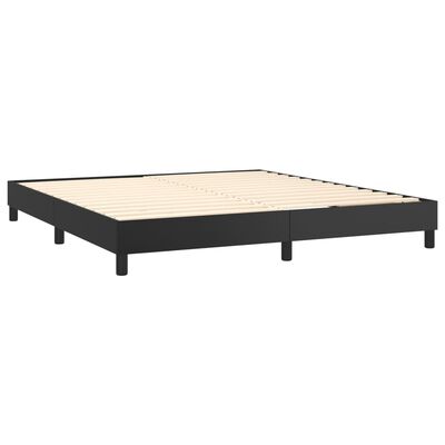 vidaXL Krevet box spring s madracem LED crni 160x200cm od umjetne kože