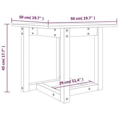 vidaXL Stolić za kavu boja meda 50 x 50 x 45 cm od masivne borovine