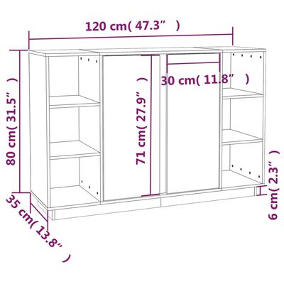 vidaXL Komoda smeđa boja meda 120 x 35 x 80 cm od masivne borovine