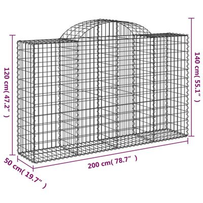 vidaXL Lučne gabionske košare 9 kom 200x50x120/140cm pocinčano željezo