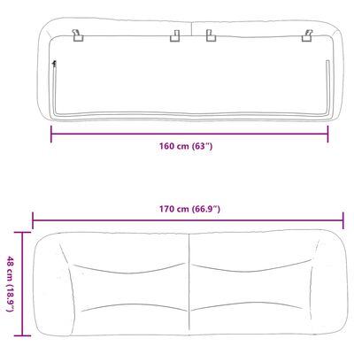 vidaXL Jastuk za uzglavlje tamnosivi 160 cm od tkanine