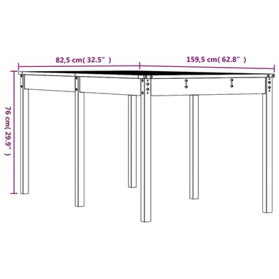 vidaXL Vrtni stol 159,5 x 82,5 x 76 cm od masivnog drva duglazije