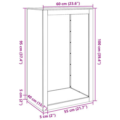 vidaXL Stalak za drva za ogrjev crni 60x40x100 cm čelični