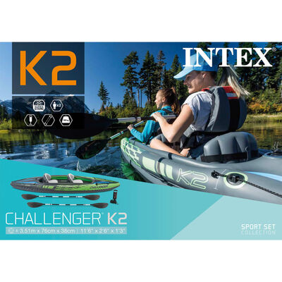 Intex kajak na napuhavanje "Challenger K2" 351 x 76 x 38 cm 68306NP