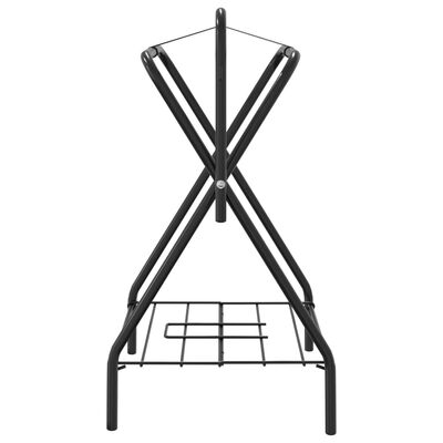 vidaXL Sklopivi samostojeći stalak za sedlo crni željezni
