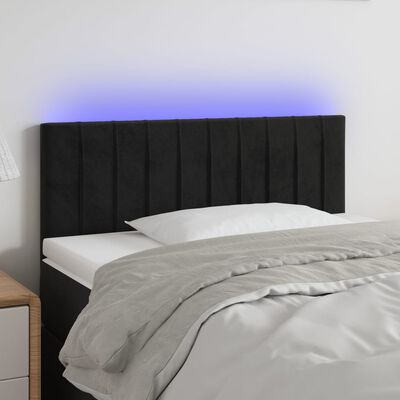 vidaXL LED uzglavlje crno 90x5x78/88 cm baršunasto