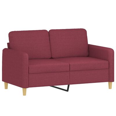 vidaXL 2-dijelni set sofa s jastucima crvena boja vina od tkanine