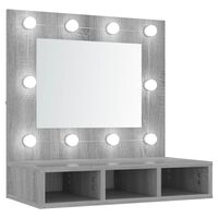 vidaXL Ormarić s ogledalom LED boja hrasta sonome 60x31,5x62 cm