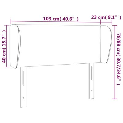 vidaXL Uzglavlje s ušima plavo 103x23x78/88 cm od tkanine