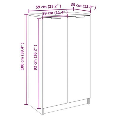 vidaXL Ormarić za cipele dimljeni hrast 59x35x100 cm konstruirano drvo