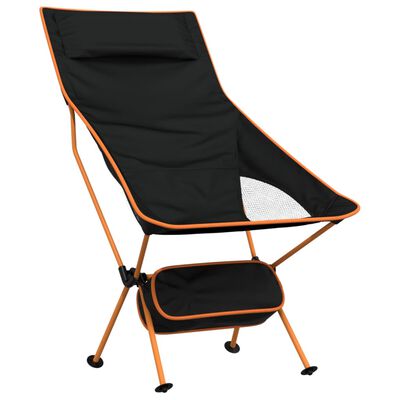 vidaXL Sklopive stolice za kampiranje 2 kom crne tkanina i aluminij