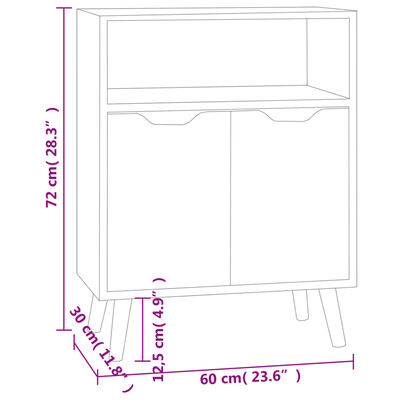 vidaXL Komoda boja hrasta sonome 60 x 30 x 72 cm od konstruiranog drva