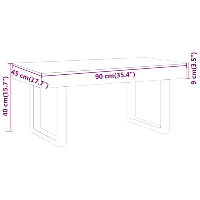 vidaXL Stolić za kavu svjetlosmeđi i crni 90x45x40 cm MDF i željezo