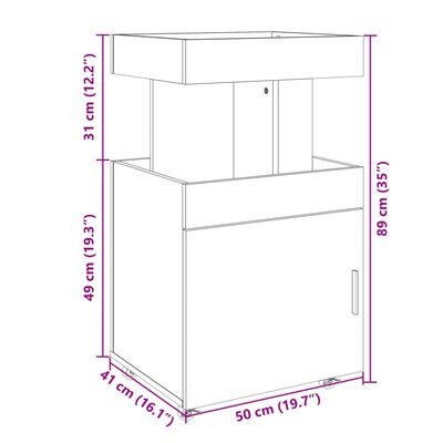 vidaXL Barska kolica bijela 50 x 41 x 89 cm od konstruiranog drva