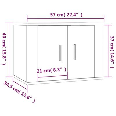 vidaXL Zidni TV ormarići 3 kom siva boja betona 57 x 34,5 x 40 cm