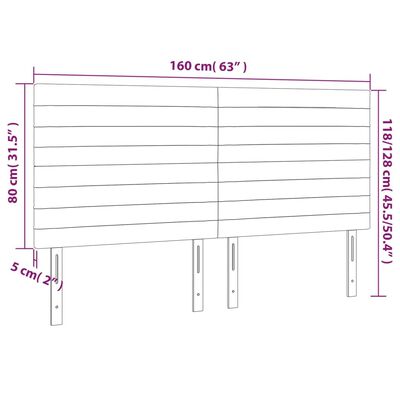 vidaXL Uzglavlja 4 kom plavi 80x5x78/88 cm od tkanine