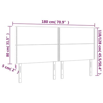 vidaXL LED uzglavlje crno 180x5x118/128 cm od umjetna koža