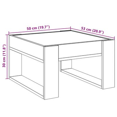 vidaXL Stolić s beskonačnim LED svjetlima boja hrasta 50x53x30 cm