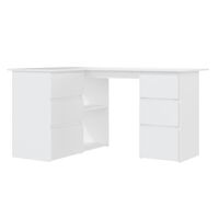 vidaXL Kutni radni stol bijeli 145 x 100 x 76 cm konstruirano drvo