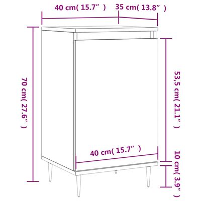 vidaXL Komode 2 kom crne 40 x 35 x 70 cm od konstruiranog drva