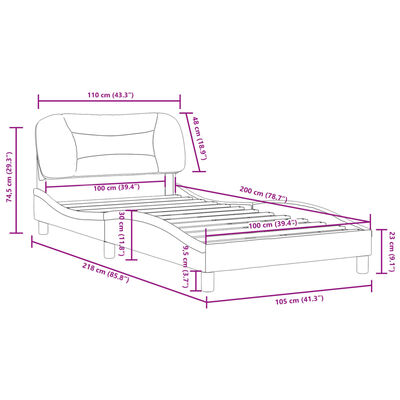 vidaXL Okvir za krevet boja cappuccina 100x200 cm umjetna koža