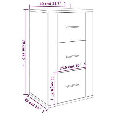 vidaXL Komoda siva boja betona 40 x 33 x 70 cm od konstruiranog drva