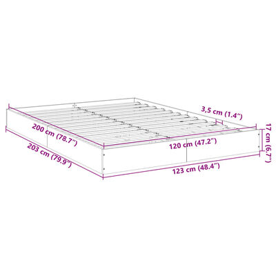 vidaXL Okvir kreveta boja hrasta 120x200 cm od konstruiranog drva