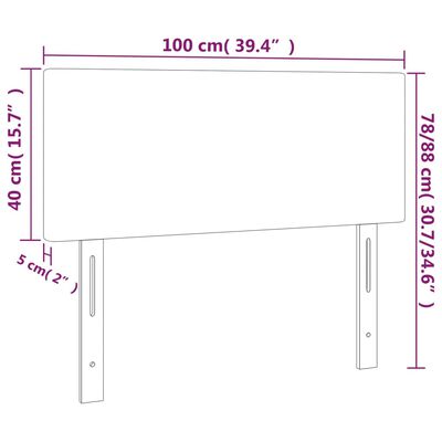 vidaXL LED uzglavlje smeđe 100 x 5 x 78/88 cm od umjetne kože