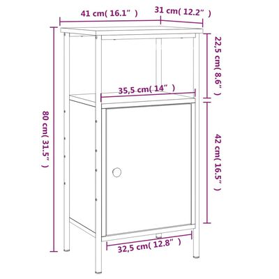 vidaXL Noćni ormarići 2 kom boja hrasta 41x31x80 cm konstruirano drvo